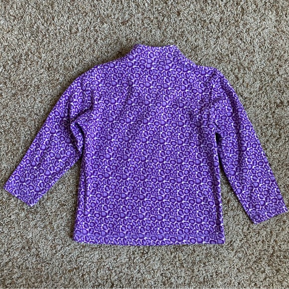 Hanna Andersson Purple Leopard Cheetah Quarter Zip Fleece - Picture 8 of 9